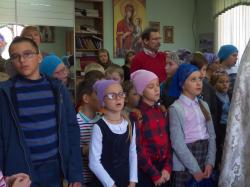 Молебен в воскресной школе, посвященный началу занятий